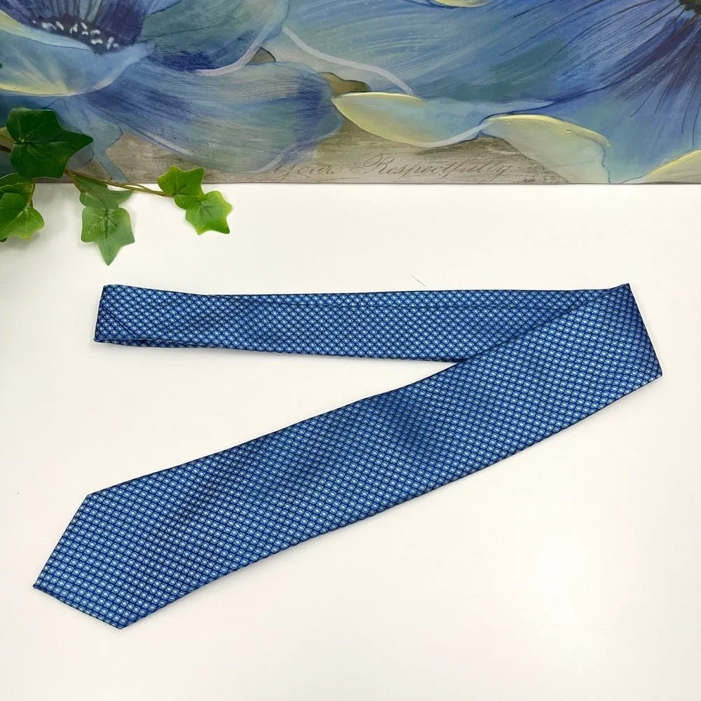 New Ted Baker London Neat Dot Silk Blend Tie in Blue